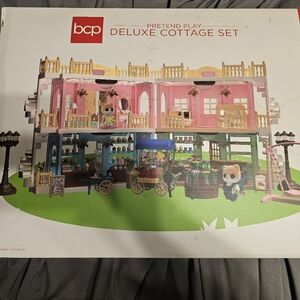 Pretend Play Deluxe Cottage Set - Pink and Green